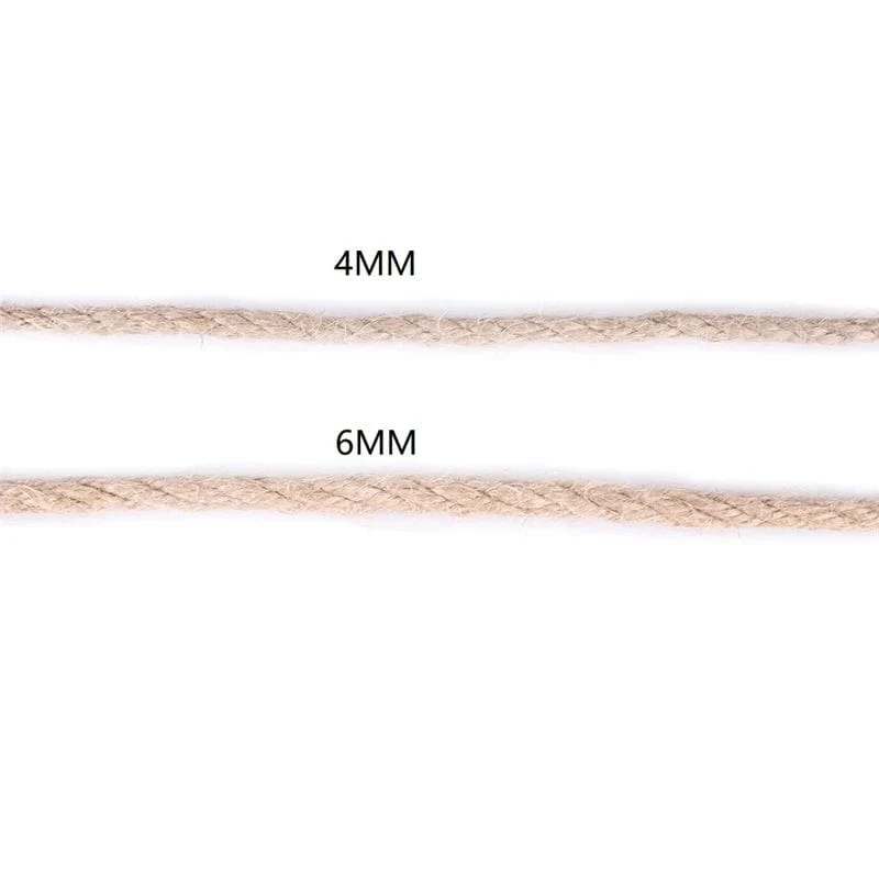 10 Meter natürlicher Jute-Kratzschutz, Seil, Katzenkratzschnur, Rollen, Hanfschnur, gedrehte Kordel, Makramee, Pfoten- und Krallenschutz, Möbelschutz