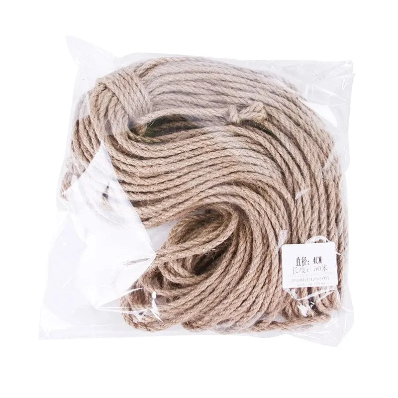 10 Meter natürlicher Jute-Kratzschutz, Seil, Katzenkratzschnur, Rollen, Hanfschnur, gedrehte Kordel, Makramee, Pfoten- und Krallenschutz, Möbelschutz