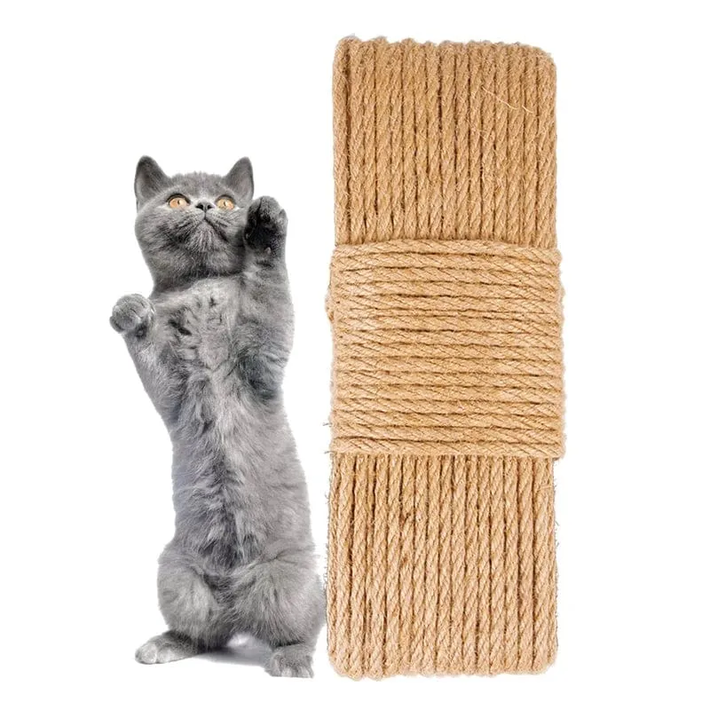 10 Meter natürlicher Jute-Kratzschutz, Seil, Katzenkratzschnur, Rollen, Hanfschnur, gedrehte Kordel, Makramee, Pfoten- und Krallenschutz, Möbelschutz