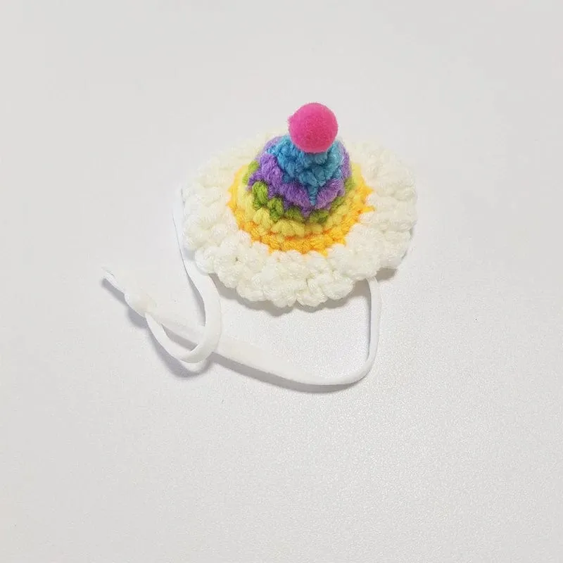 Süße handgemachte Strickmütze Hamster Dekoration Streifenhörnchen Meerschweinchen Hamster Zubehör Hamster Spielzeug Hamsterbedarf Kleine Haustiermütze