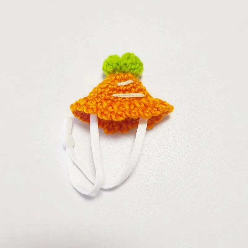 Süße handgemachte Strickmütze Hamster Dekoration Streifenhörnchen Meerschweinchen Hamster Zubehör Hamster Spielzeug Hamsterbedarf Kleine Haustiermütze