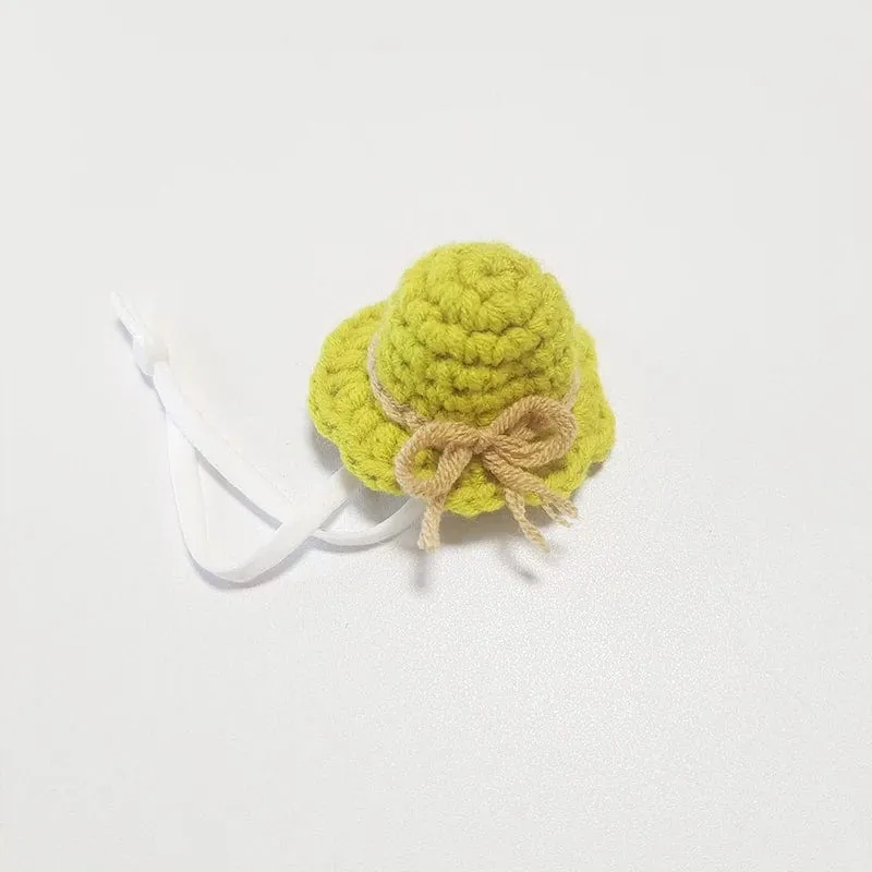 Süße handgemachte Strickmütze Hamster Dekoration Streifenhörnchen Meerschweinchen Hamster Zubehör Hamster Spielzeug Hamsterbedarf Kleine Haustiermütze