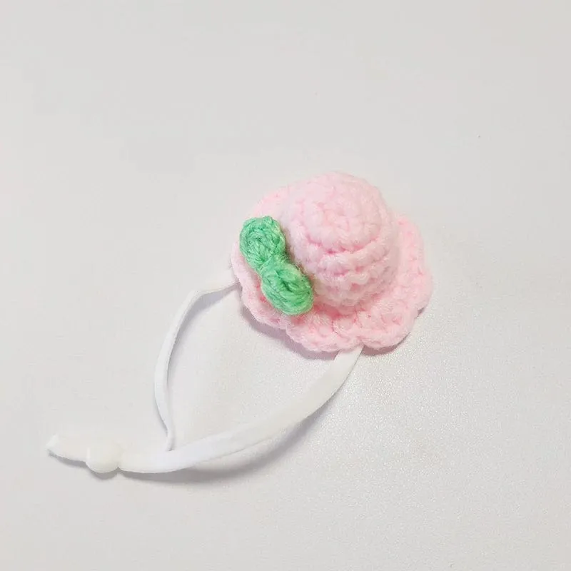 Süße handgemachte Strickmütze Hamster Dekoration Streifenhörnchen Meerschweinchen Hamster Zubehör Hamster Spielzeug Hamsterbedarf Kleine Haustiermütze