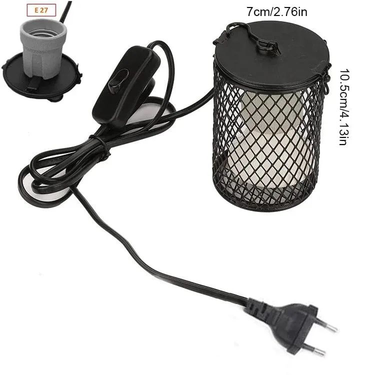 E27 Haustier-Heizlampe für Schildkröten, Schlangen, Eidechsen, Infrarot-Keramik-Emitter, Wärmelicht, 100 W, Reptilienlampe, EU-Stecker