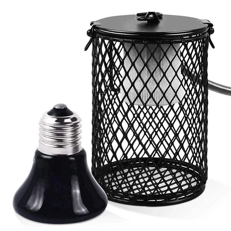 E27 Haustier-Heizlampe für Schildkröten, Schlangen, Eidechsen, Infrarot-Keramik-Emitter, Wärmelicht, 100 W, Reptilienlampe, EU-Stecker