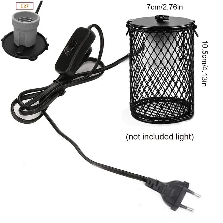 E27 Haustier-Heizlampe für Schildkröten, Schlangen, Eidechsen, Infrarot-Keramik-Emitter, Wärmelicht, 100 W, Reptilienlampe, EU-Stecker