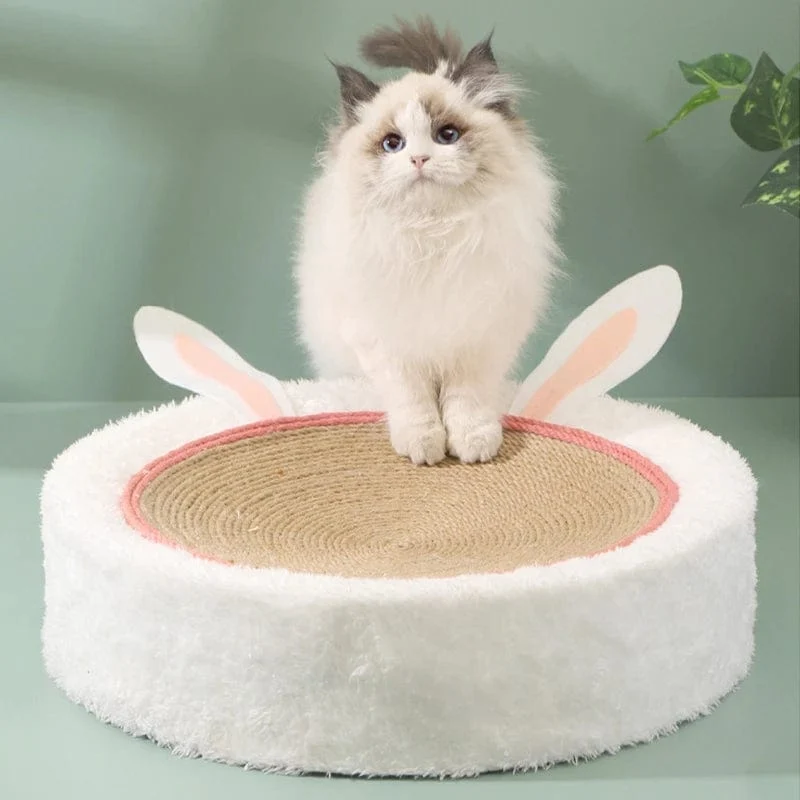 Niedliches Katzenkratzbrett aus Sisal, 2-in-1-Katzenhaus, Katzenschaber, runder Katzenkratzbaum für Katzen, Rascadores de Gato