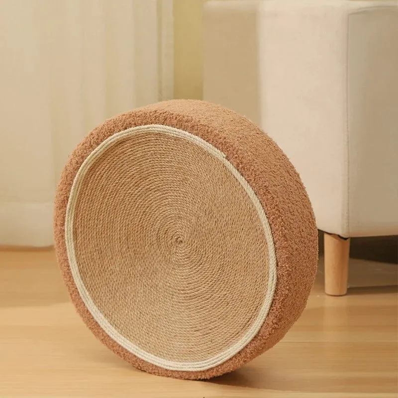 Niedliches Katzenkratzbrett aus Sisal, 2-in-1-Katzenhaus, Katzenschaber, runder Katzenkratzbaum für Katzen, Rascadores de Gato