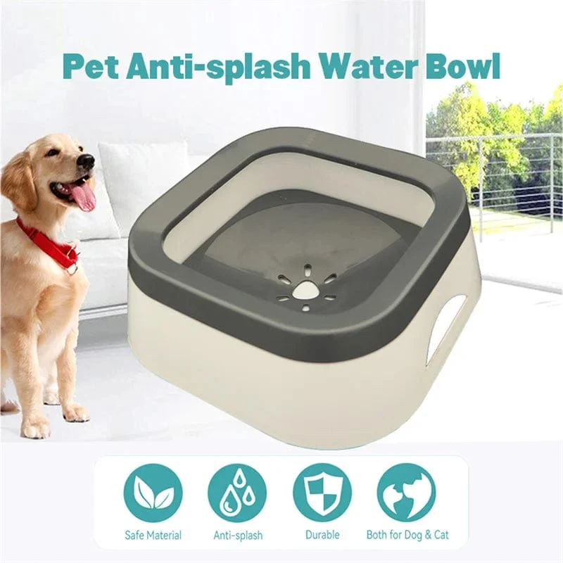 1 l Hunde-Trinkwassernäpfe, 1000 ml, schwimmender, nicht benetzender Mund, langsamer, überlaufsicherer Wasserfutterspender für Katzen, großes Fassungsvermögen
