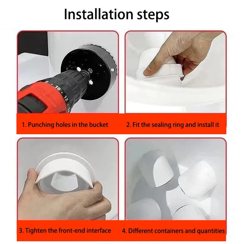 Hühnerfutterstation, Geflügelfütterungszubehör, DIY, regensicher, Geflügelfutterstation, Schwerkraftfutter-Set für Eimer, Fässer, Behälter, Tröge