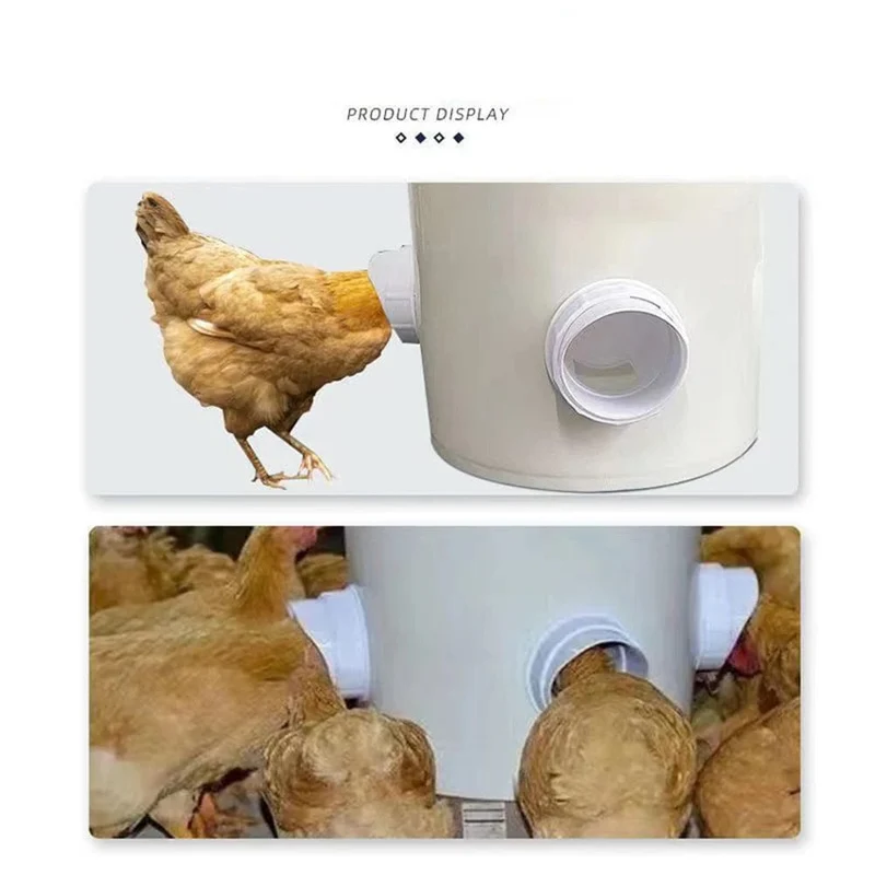 Hühnerfutterstation, Geflügelfütterungszubehör, DIY, regensicher, Geflügelfutterstation, Schwerkraftfutter-Set für Eimer, Fässer, Behälter, Tröge