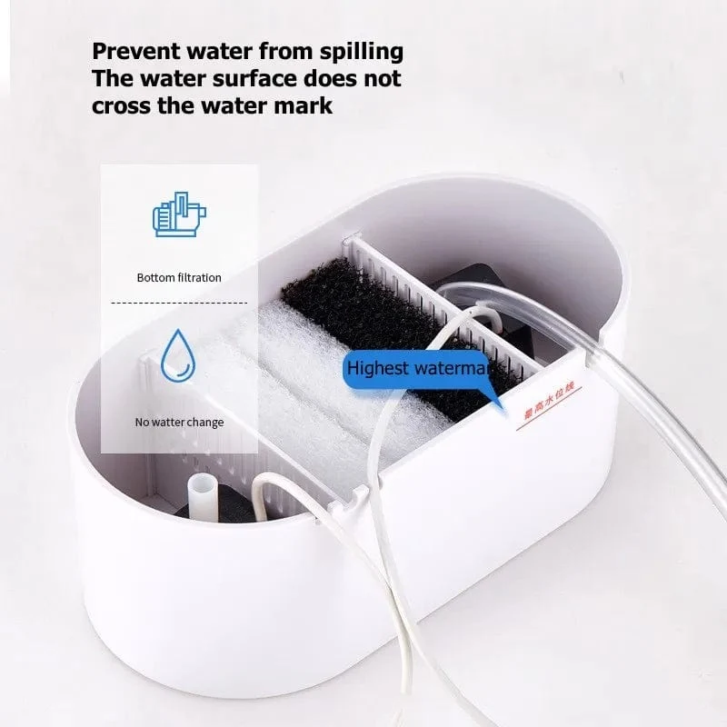 Desktop-kreatives Mini-Aquarium mit biochemischem Filtersystem und LED-Licht, Betta Fish, ökologischer Wasserkreislauf