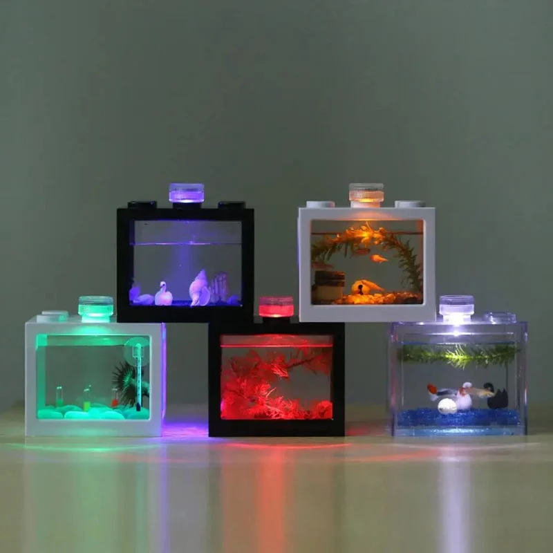 1PCS Micro Landschaft Lampe LED Licht Wasserdicht Aquarium Licht Hause Tisch Dekoration Kleine Eco Zylinder Zubehör