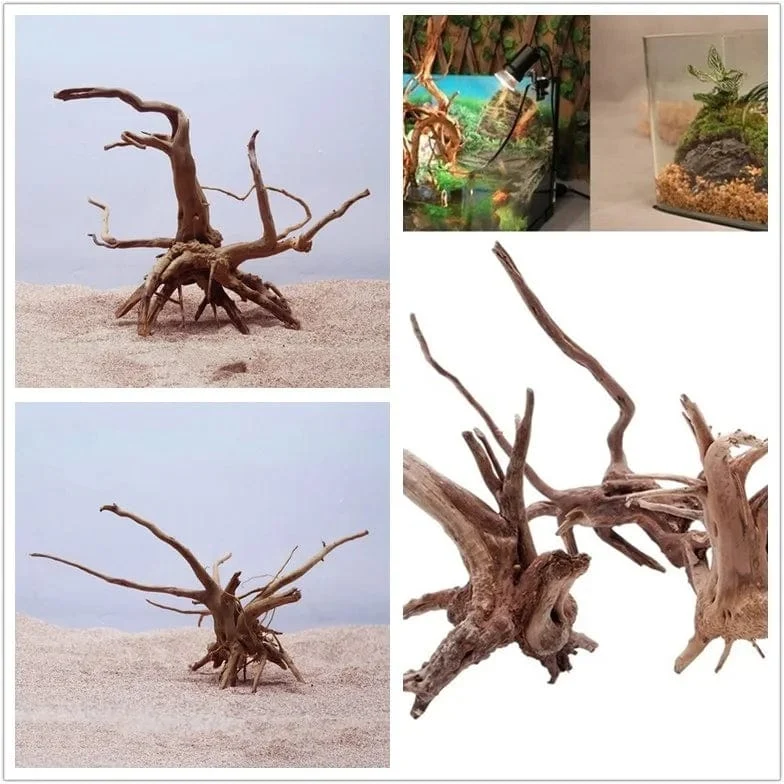 Natürlicher Baumstamm Treibholz Aquarium Reptil Zylinderwurzeln Pflanze Holz Dekoration Ornament Zubehör Aquarium Pflanzen