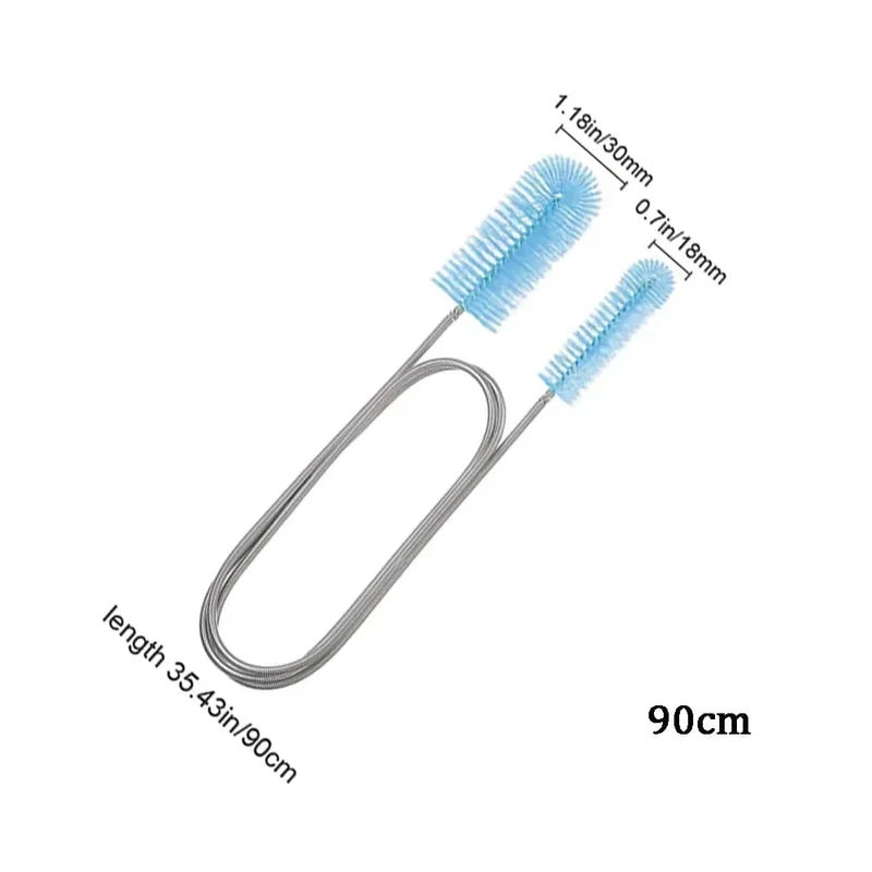 90/155/200 CM Aquarium Reinigungsbürste für Schlauch Luftschlauch Edelstahl Flexible Doppelseitige Rohrbürste Aquarium Zubehör