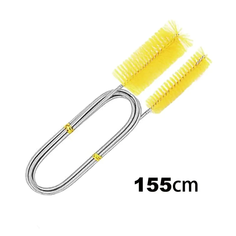90/155/200 CM Aquarium Reinigungsbürste für Schlauch Luftschlauch Edelstahl Flexible Doppelseitige Rohrbürste Aquarium Zubehör