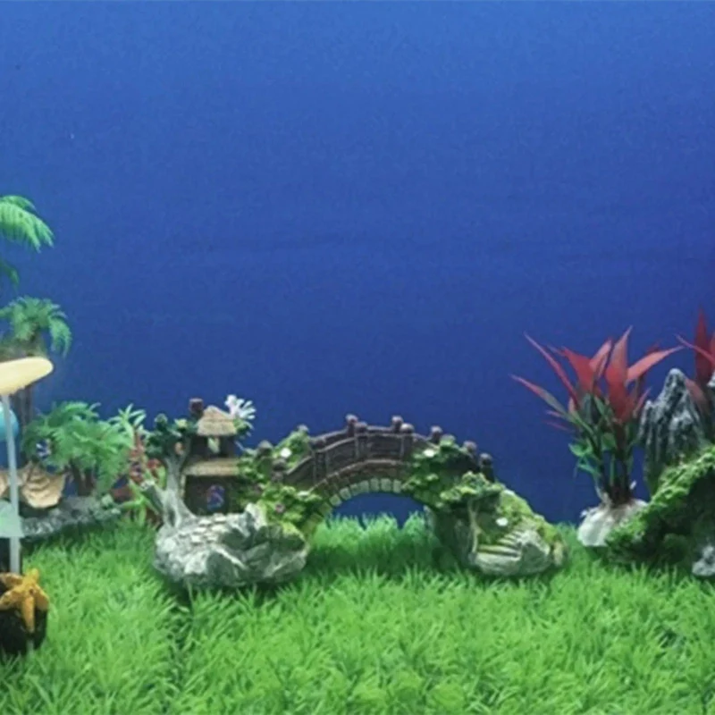 Aquarium Künstliche Brücke Harz Landschaft Dekoration Brücke Aquarium Ausrüstung Zubehör Ornament Höhle Aquatische Haustier Fische
