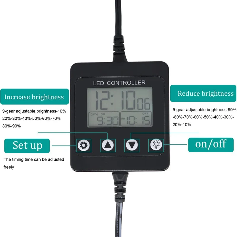 Aquarium Dimmsystem Aquarium LED Licht Timer Dimmer Controller Vollspektrum Beleuchtung Zubehör und Ausrüstung