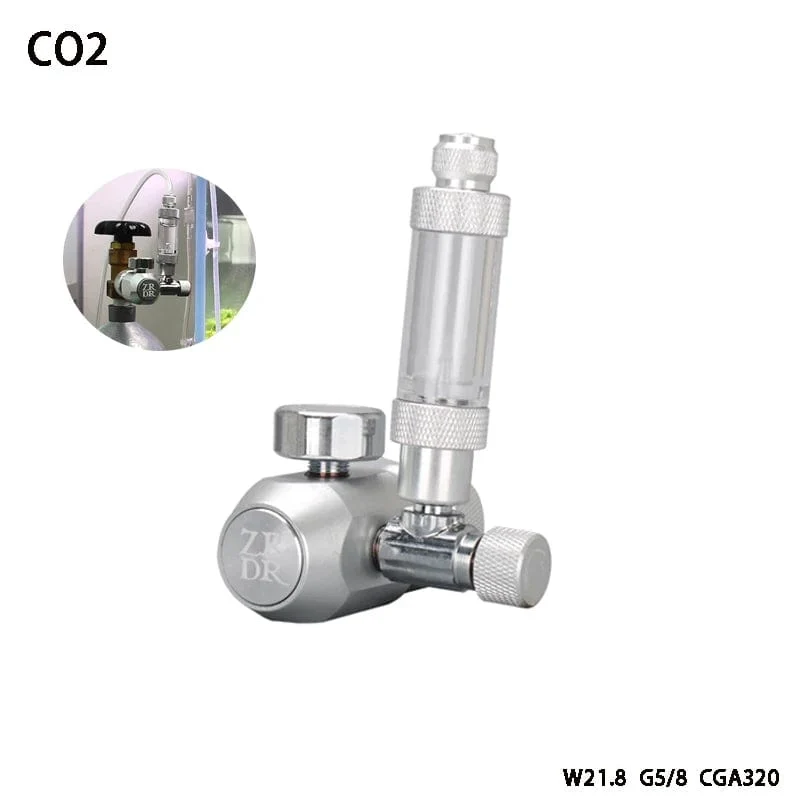 Aquarium CO2-Regler, Aquarium-Aluminiumlegierung, einfacher Einzel-Manometer-Regler, Wasserpflanzen-CO2-Ausrüstungszubehör