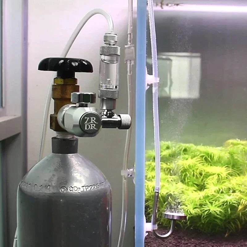 Aquarium CO2-Regler, Aquarium-Aluminiumlegierung, einfacher Einzel-Manometer-Regler, Wasserpflanzen-CO2-Ausrüstungszubehör