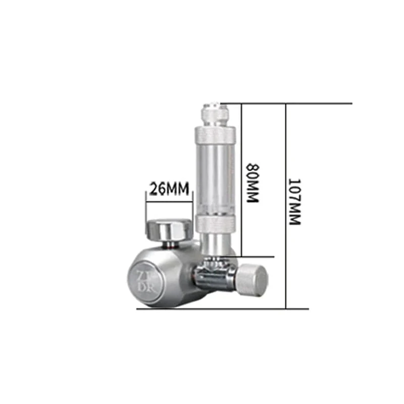 Aquarium CO2-Regler, Aquarium-Aluminiumlegierung, einfacher Einzel-Manometer-Regler, Wasserpflanzen-CO2-Ausrüstungszubehör