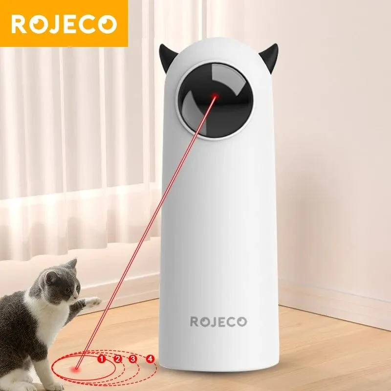 ROJECO Automatisches Katzenspielzeug, interaktives, intelligentes, neckendes Haustier, LED-Laser, Katzenspielzeug für den Innenbereich, Zubehör, handliches elektronisches Katzenspielzeug für Hunde