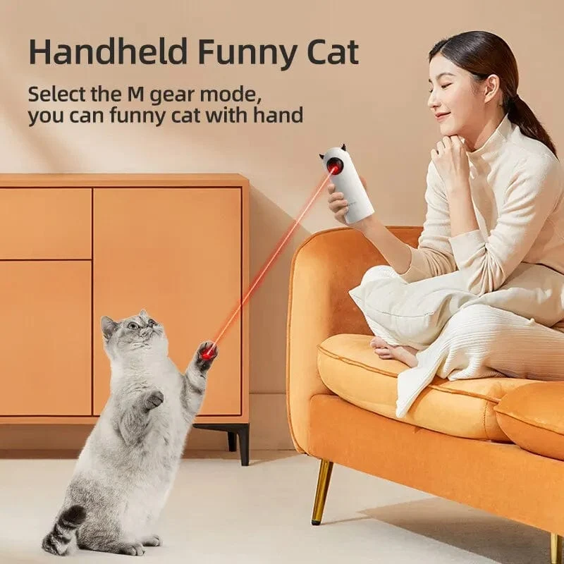 ROJECO Automatisches Katzenspielzeug, interaktives, intelligentes, neckendes Haustier, LED-Laser, Katzenspielzeug für den Innenbereich, Zubehör, handliches elektronisches Katzenspielzeug für Hunde