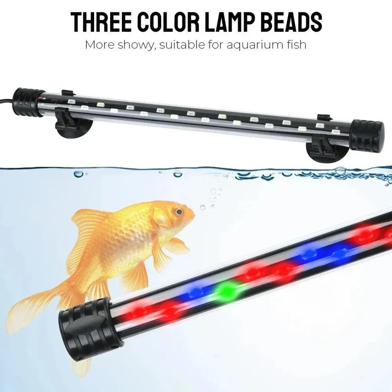 90-260V Aquarium Licht LED Wasserdicht Aquarium Clip Licht Unterwasser Dekor Beleuchtung Tauch Lampe Pflanze Wachsen Lampe 18-58CM