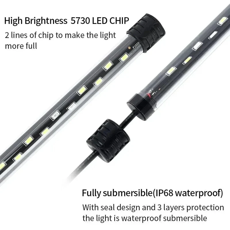 90-260V Aquarium Licht LED Wasserdicht Aquarium Clip Licht Unterwasser Dekor Beleuchtung Tauch Lampe Pflanze Wachsen Lampe 18-58CM