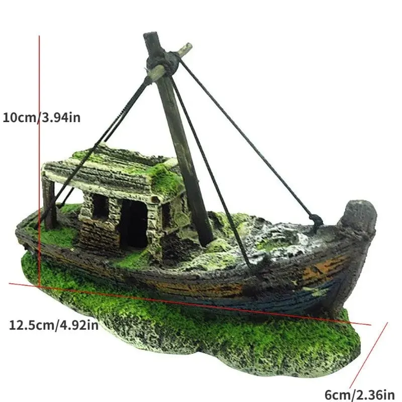 1PC Aquarium Aquarium Landschaft Piratenschiff Wrack Schiff Decor Harz Boot Ornament Aquarium Zubehör Dekoration