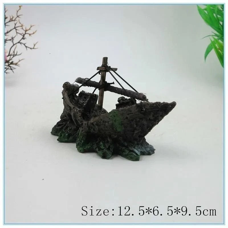1PC Aquarium Aquarium Landschaft Piratenschiff Wrack Schiff Decor Harz Boot Ornament Aquarium Zubehör Dekoration