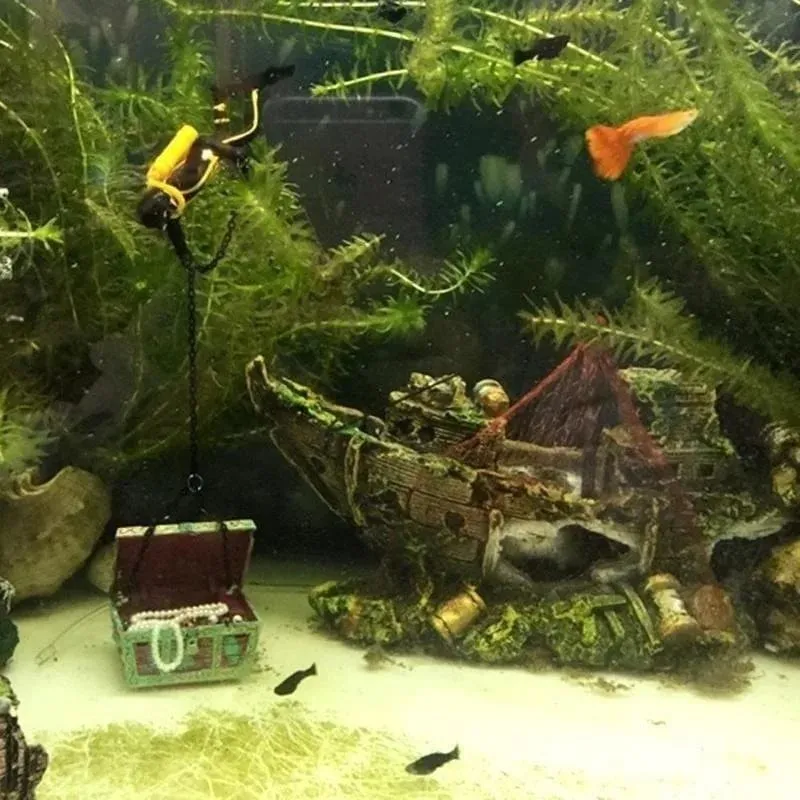 1PC Aquarium Aquarium Landschaft Piratenschiff Wrack Schiff Decor Harz Boot Ornament Aquarium Zubehör Dekoration