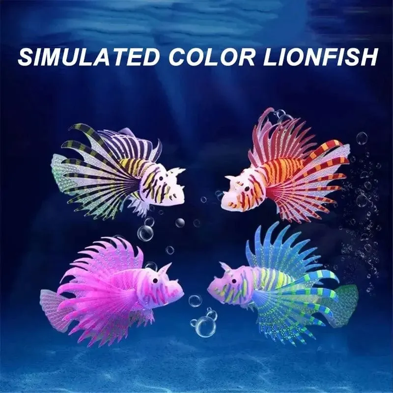Leuchtende Rotfeuerfische Aquarium Landschaft Kleines Aquarium Künstliche Silikon Gefälschte Fische Schwimmende Glow In Dark Ornament Home Decor