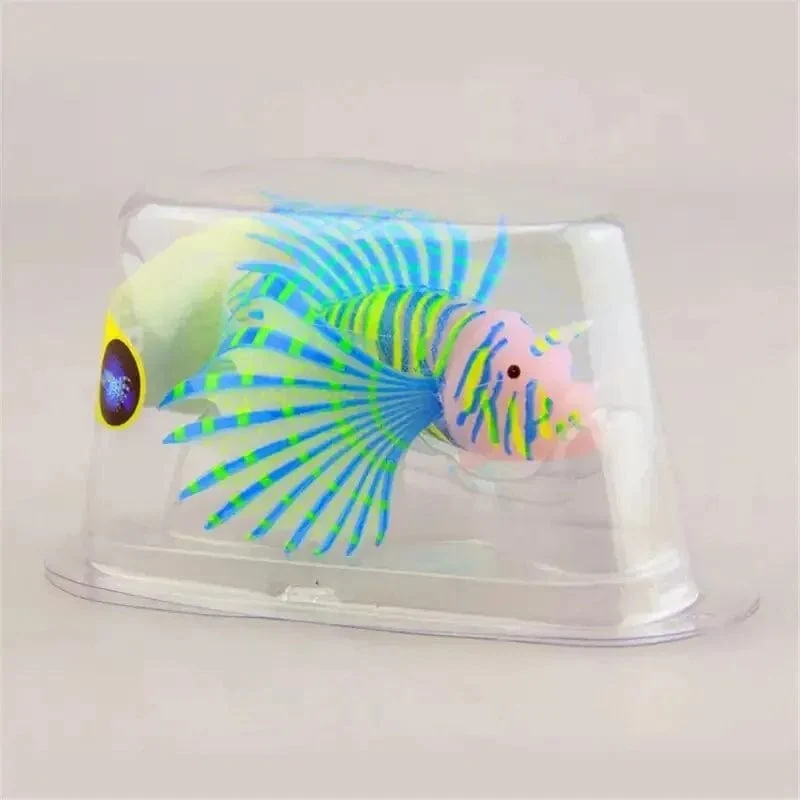 Leuchtende Rotfeuerfische Aquarium Landschaft Kleines Aquarium Künstliche Silikon Gefälschte Fische Schwimmende Glow In Dark Ornament Home Decor