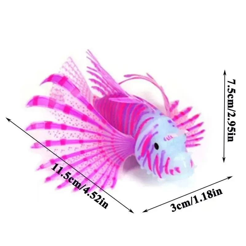 Leuchtende Rotfeuerfische Aquarium Landschaft Kleines Aquarium Künstliche Silikon Gefälschte Fische Schwimmende Glow In Dark Ornament Home Decor