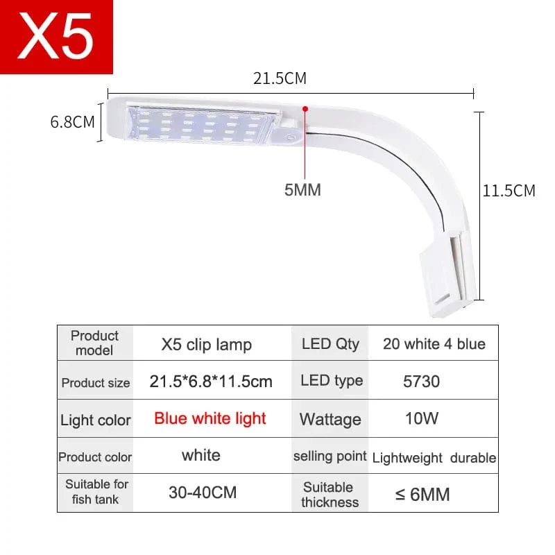 Super Slim LED Aquarium Licht Beleuchtung Pflanzen Wachsen Licht 5W/10W/15W Wasserpflanze Beleuchtung wasserdichte Clip-on Lampe Für Aquarium