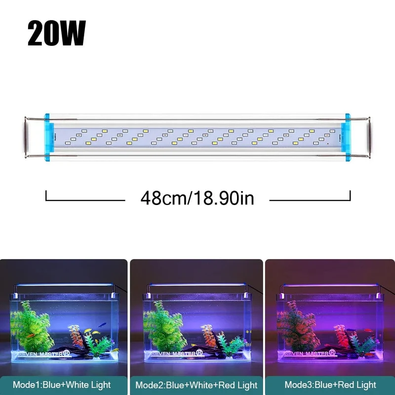 18 ~ 70 CM Super Helle Lampe LED Aquarium Licht Für Wasserpflanze Aquarium Extensible Clip Lampe 90 ~ 260 V
