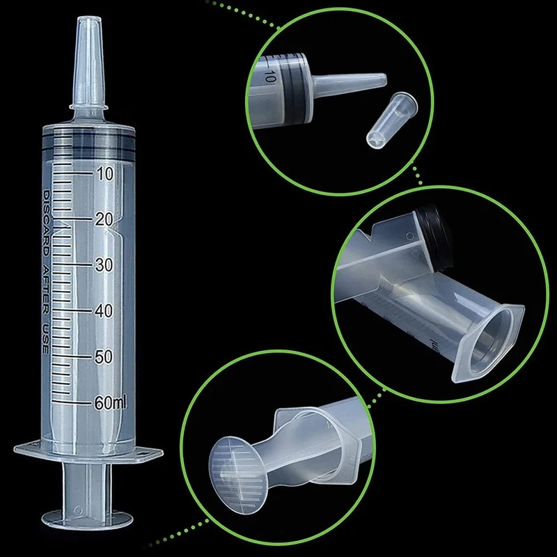 60 ml Flüssigkeitsspritze zum Befüllen mit Kleber, Klistierspritze, Nährstoff, steril, gesundheitlich unbedenklich, ohne Nadel, zum Nachfüllen der Bewässerung für die Tiernahrungsfütterung