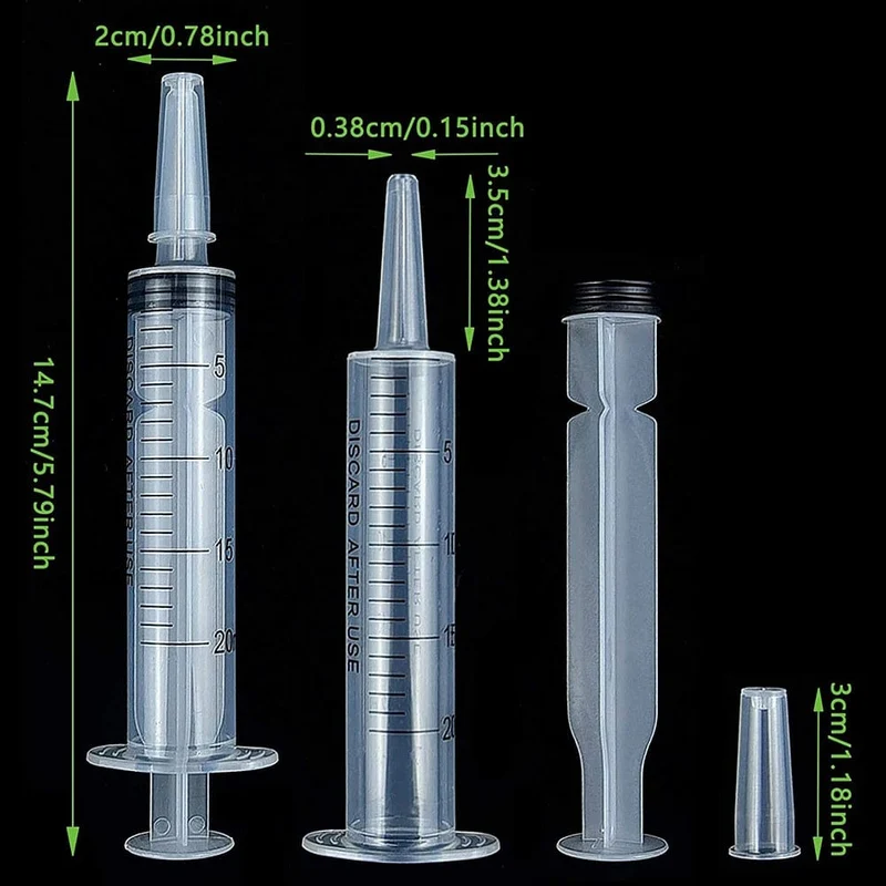 60 ml Flüssigkeitsspritze zum Befüllen mit Kleber, Klistierspritze, Nährstoff, steril, gesundheitlich unbedenklich, ohne Nadel, zum Nachfüllen der Bewässerung für die Tiernahrungsfütterung