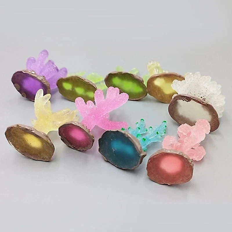 9 Stücke Miniaturen Leuchtendes Aquarium Aquarium Simulierte Korallen Dekoration Fische Schalen Harz Pflanzen Ornamente Figuren Zubehör