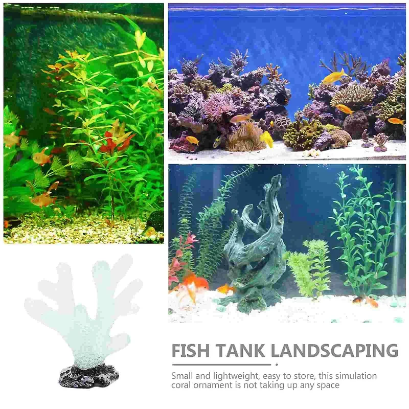 9 Stücke Miniaturen Leuchtendes Aquarium Aquarium Simulierte Korallen Dekoration Fische Schalen Harz Pflanzen Ornamente Figuren Zubehör