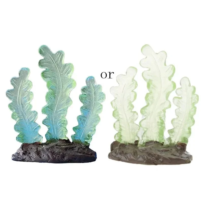 9 Stücke Miniaturen Leuchtendes Aquarium Aquarium Simulierte Korallen Dekoration Fische Schalen Harz Pflanzen Ornamente Figuren Zubehör