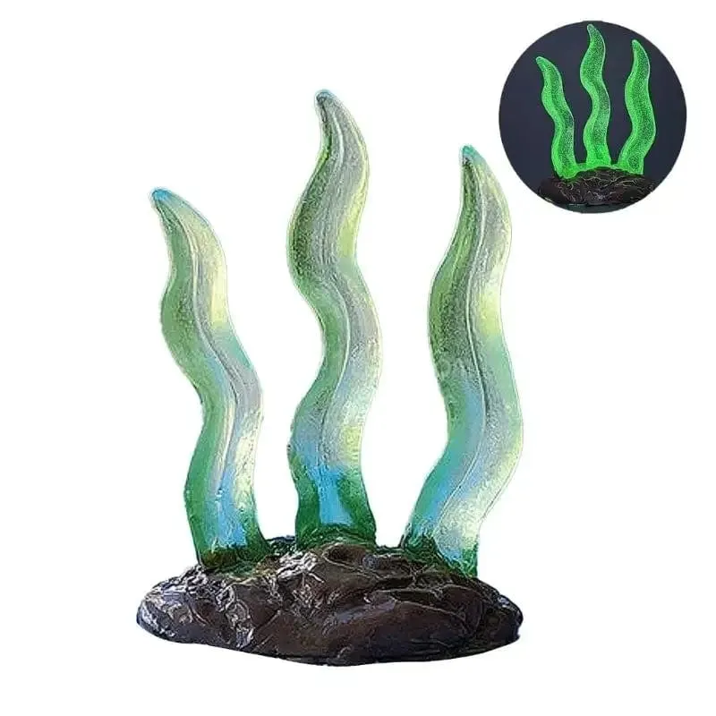 9 Stücke Miniaturen Leuchtendes Aquarium Aquarium Simulierte Korallen Dekoration Fische Schalen Harz Pflanzen Ornamente Figuren Zubehör