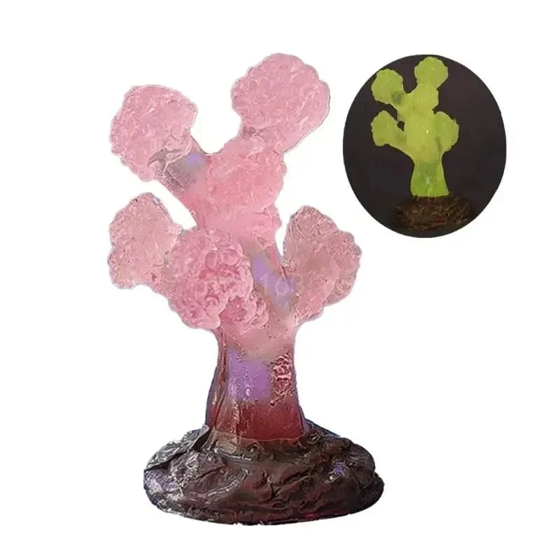 9 Stücke Miniaturen Leuchtendes Aquarium Aquarium Simulierte Korallen Dekoration Fische Schalen Harz Pflanzen Ornamente Figuren Zubehör