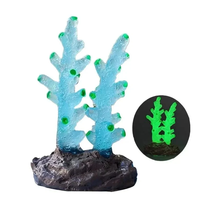 9 Stücke Miniaturen Leuchtendes Aquarium Aquarium Simulierte Korallen Dekoration Fische Schalen Harz Pflanzen Ornamente Figuren Zubehör
