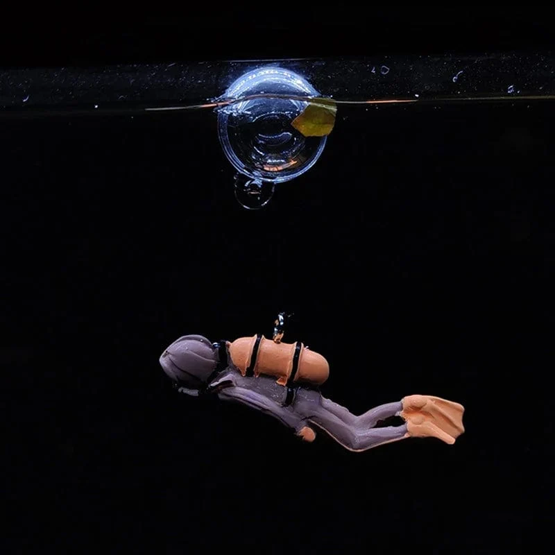 Aquarium-Dekoration, leuchtend grün, Mini-Schwimmtaucher, Aquarium-Ornamente, kleine schwimmende Kugel, Aquarium-Zubehör