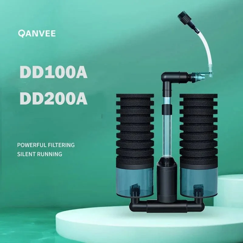 Qanvee Elektrischer Wasserschwamm, USB-Reiniger, biologischer Sauerstoff, Aquarium-Filterschaum, Aquarium-Zubehör, Filtro-Ausrüstung