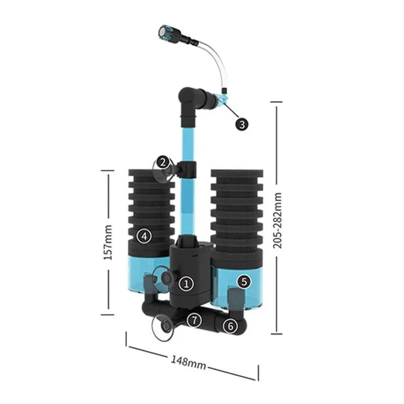 Qanvee Elektrischer Wasserschwamm, USB-Reiniger, biologischer Sauerstoff, Aquarium-Filterschaum, Aquarium-Zubehör, Filtro-Ausrüstung