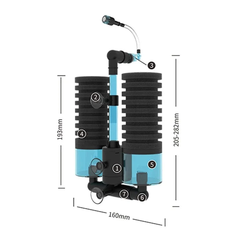 Qanvee Elektrischer Wasserschwamm, USB-Reiniger, biologischer Sauerstoff, Aquarium-Filterschaum, Aquarium-Zubehör, Filtro-Ausrüstung