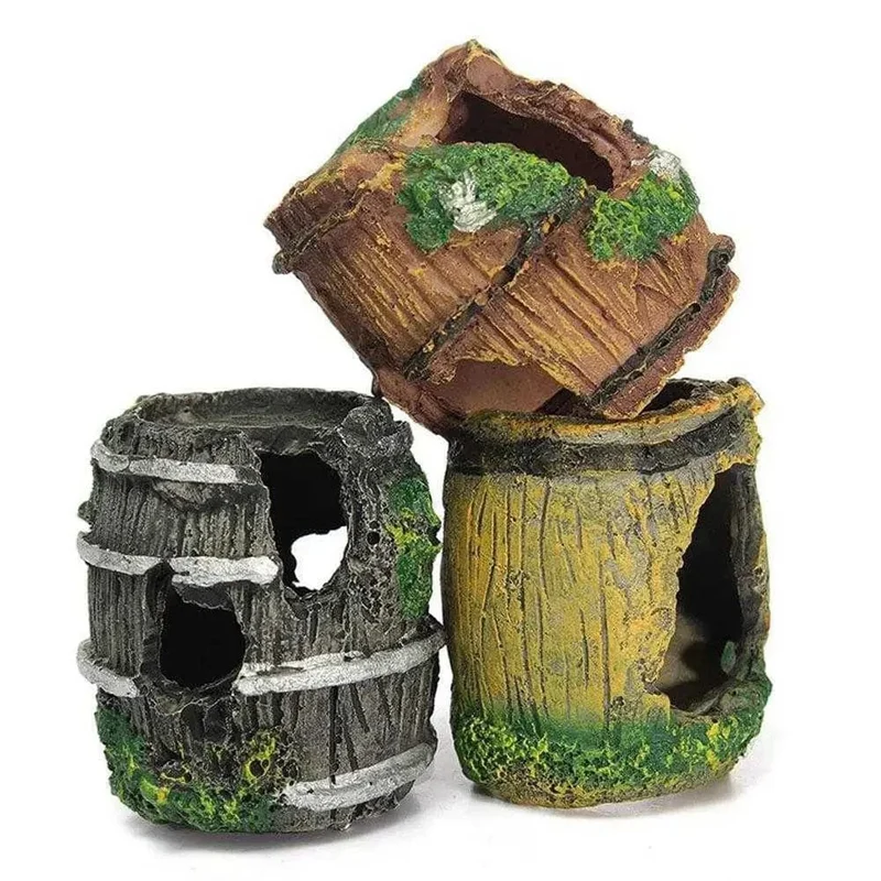 Aquarium-Ausrüstung, Zubehör, Glas, Aquarium, Landschaftsbau, Dekoration, Kunstharz, Kunsthandwerk, künstliche antike Fässer, Aquarium-Dekoration